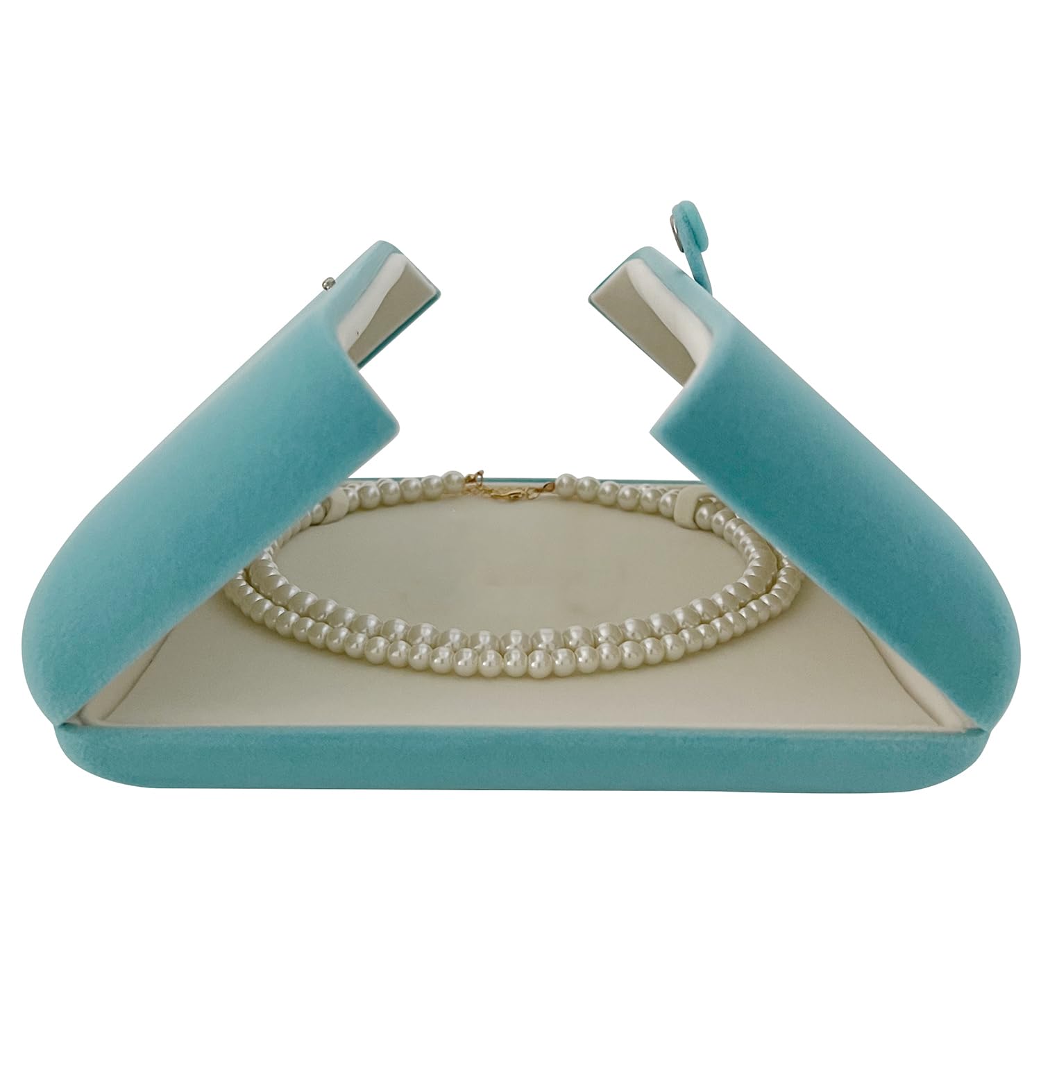 Amazon.com: Aqua Teal Velvet Jewelry Box for Large Necklace Luxury
